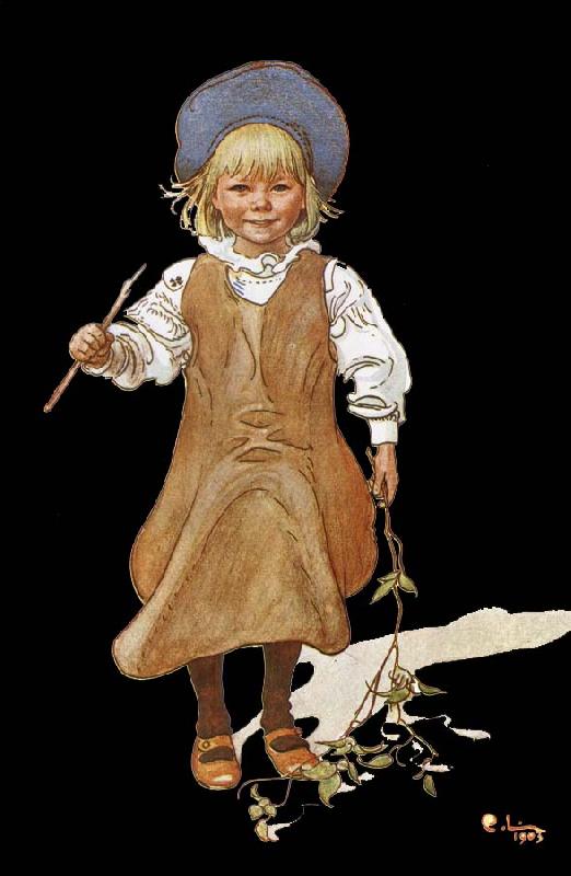 Carl Larsson Esbjorn fishing oil painting image